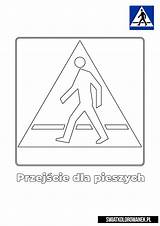 Pieszych Przejscie Znaki Drogowe Druku Kolorowanki Polski sketch template