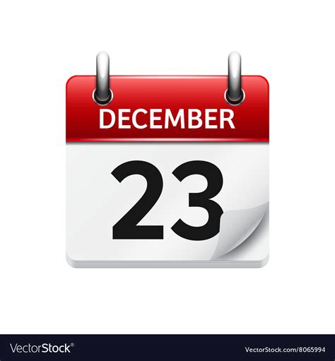 december  flat daily calendar icon royalty  vector