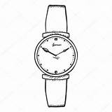 Wrist Vector Sketch Womens Wristwatch Stock Kids Watches Illustration Template Coloring Preview sketch template