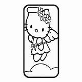 Coloring Amazon Iphone Kitty Hello Cases Pages Case sketch template