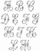 Embroidery Alphabet Patterns Floral Hand Choose Board Monogram sketch template