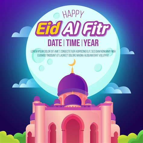 happy eid al fitr premium vector