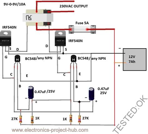 inverter circuit diagram  center tap transformer home wiring