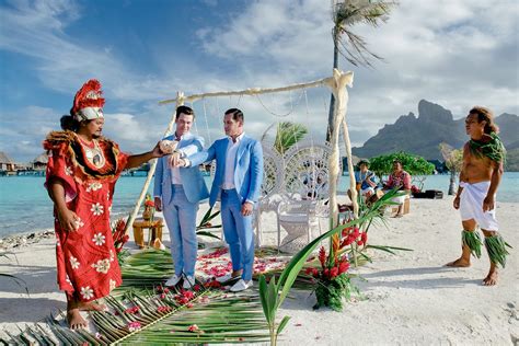 Bora Bora Gay Wedding Four Seasons Resort Helene Havard