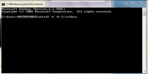 how to hide folders and files using command prompt windows