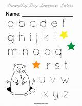 Coloring Lowercase Groundhog Letters Cursive Built California Usa sketch template