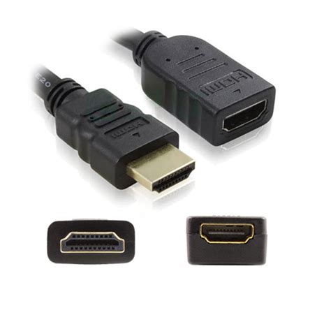 hdmi male  female extension cable  gold touch