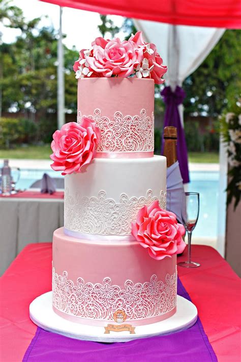 pink wedding cake decorated cake   sweetery  cakesdecor