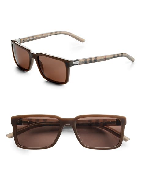 Burberry Square Acetate Sunglasses In Brown For Men Lyst