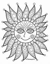 Coloring Pages Adult Sun Thaneeya Transfer Iron Mandala sketch template