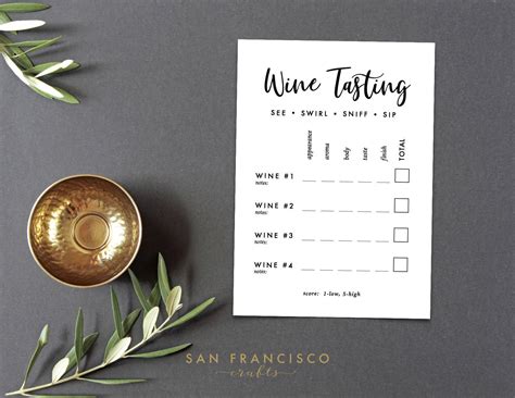 wine tasting score card printable wine tasting cards  etsy