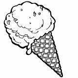 Cone Snow Ice Cream Template Coloring Pages sketch template