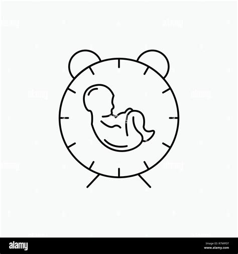 El Tiempo De Entrega Bebé Nacimiento Niño Línea Icono Vector