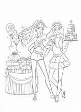 Barbie Coloring Birthday Pages Coloringbay sketch template
