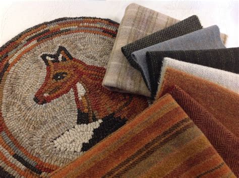 rug hooking kit woodland fox chair pad  table mat  diy rug
