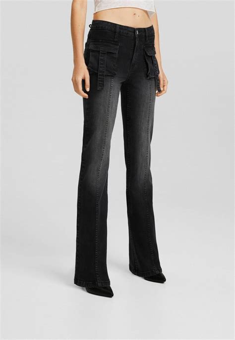bershka flared jeans blackzwart zalandobe