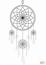 Dream Catcher Coloring Pages Drawing Easy Printable Colorings sketch template