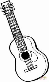 Coloring Pages Guitar Instruments String Printable Drawing Acoustic Colouring Color Clipart Music Line Instrument Mandolin Clip Template Colorings Print sketch template
