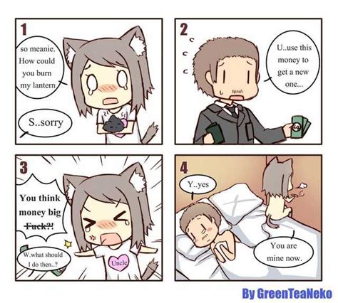 Mon Girl 4koma Imgur Green Tea Neko Cute Comics Anime Funny