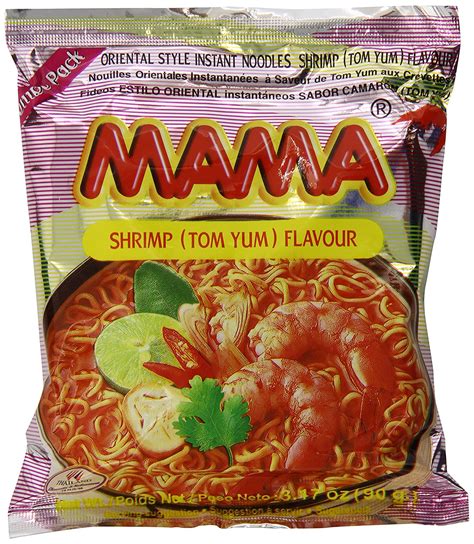 amazoncom mama instant noodle tom yum shrimp spicy flavor  ounce pack   grocery