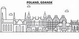 Gdansk Cityscape Sights sketch template