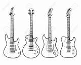 Fender Electric Vector Guitars Clipart Silhouettes Illustration Isolated Stock Depositphotos Clipground Classic sketch template