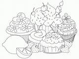 Coloring Pages Cup Cake Cupcake Printable Popular sketch template