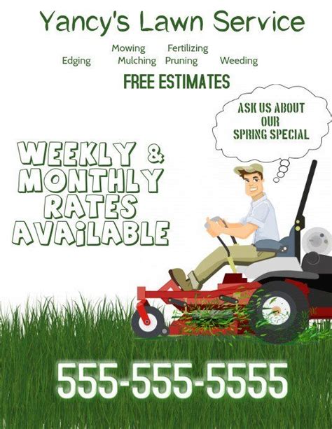 lawn care flyer template  lawn service flyer template lawn care