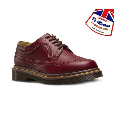 dr martens    england unisex leather brogue shoes  oxblood