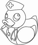 Coloring Nurse Pages Duck Duckie Embroidery Patterns Choose Board Adult Rubber sketch template