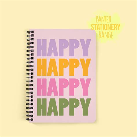 happy happy happy paperback notepad funny notepad banter cards
