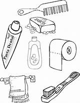 Aseo Higiene Utiles Elementos Preescolar Trabajo sketch template