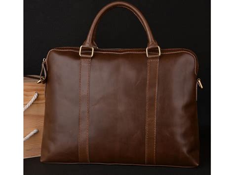 brown briefcase bag  full grain leather carl oak singapore