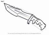 Knife Huntsman Strike Drawingtutorials101 Karambit Bloody Butterfly Switchblade sketch template