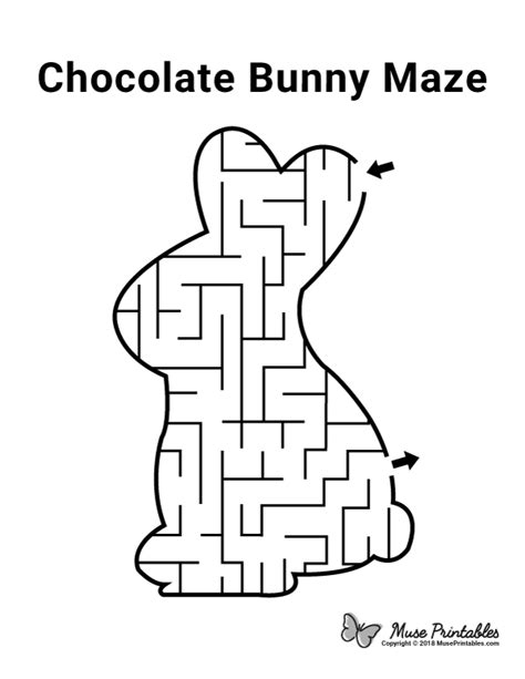 printable chocolate easter bunny maze    https