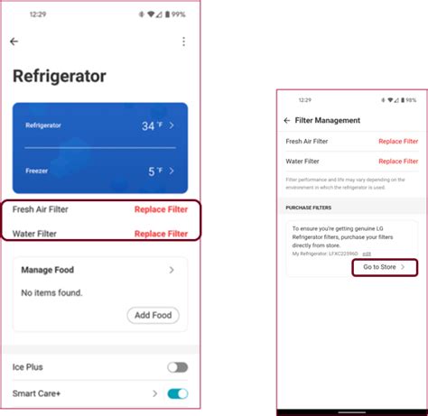lg refrigerator thinq features  settings lg usa support