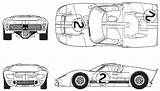 Gt40 Ford Mans Le Blueprints Mk Ii 1966 Coupe Mkii sketch template