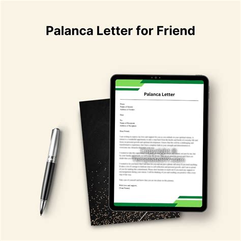 palanca letter  friend sample template    word