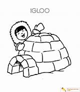 Igloo Eskimo sketch template