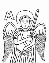 Michael Archangel St Coloring Drawing Saint Saints Drawings Getdrawings sketch template