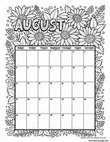 Calendar Coloring August Printable Pages Kids Print 2021 Aug Printables Calender July Monthly Woojr Jr Activities September June sketch template