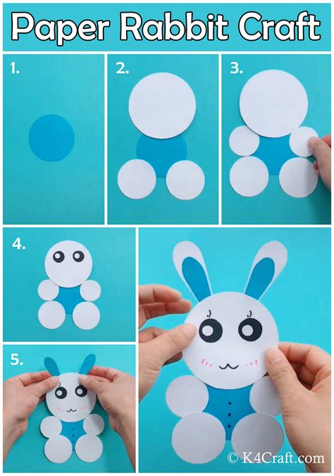 paper rabbit craft  kids step  step tutorial  craft