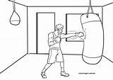 Boxen Boxer Ausmalen Beim Kampfsport Kostenlos sketch template