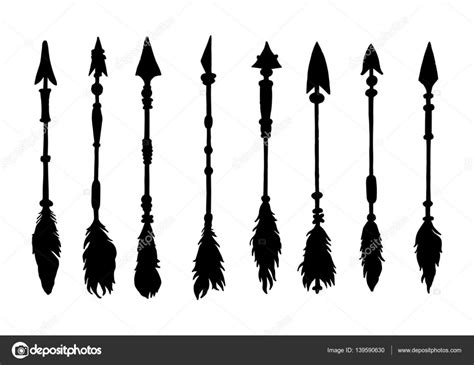 indian arrow silhouette set of silhouettes american
