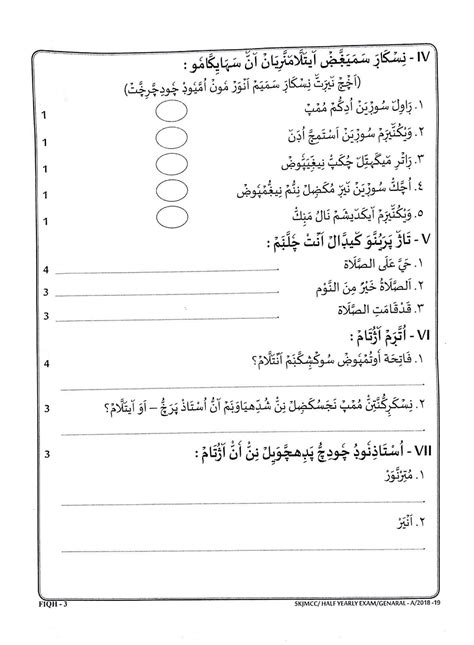 term  fiqh    question papers question paper term