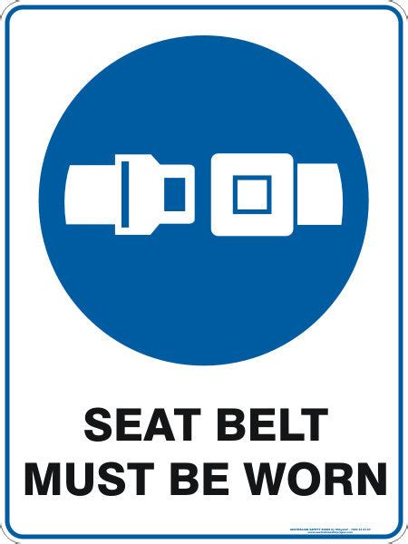 seat belt must be worn australian safety signs