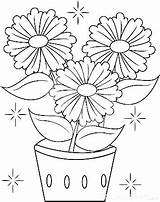 Pot Flower Coloring Pages Drawing Line Flowers Plant Color Template Pots Printable Drawings Clipart Clip Getdrawings Getcolorings Roses Sketch Size sketch template
