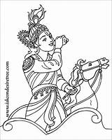 Krishna Iskcon Colouring sketch template