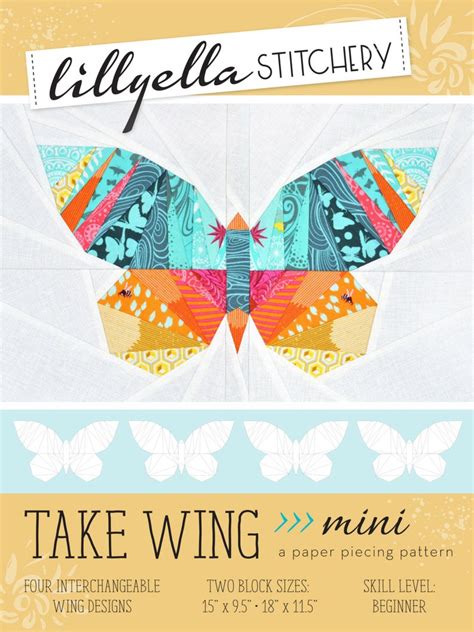 wing mini paper piecing pattern etsy