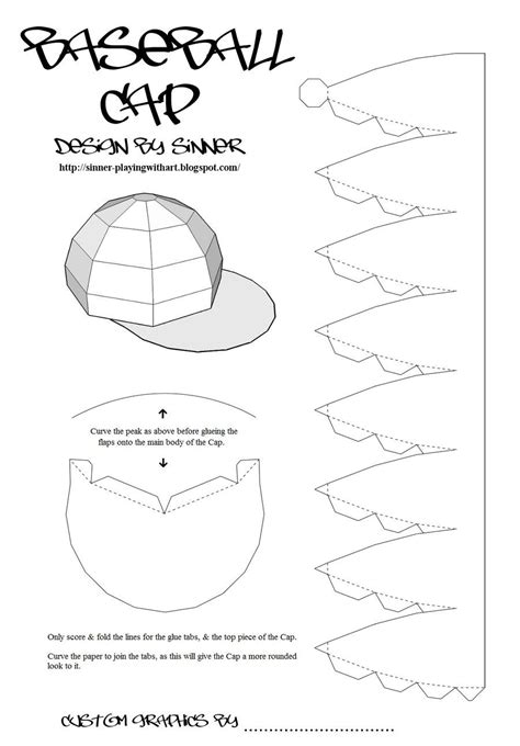 printable baseball hat template printable templates
